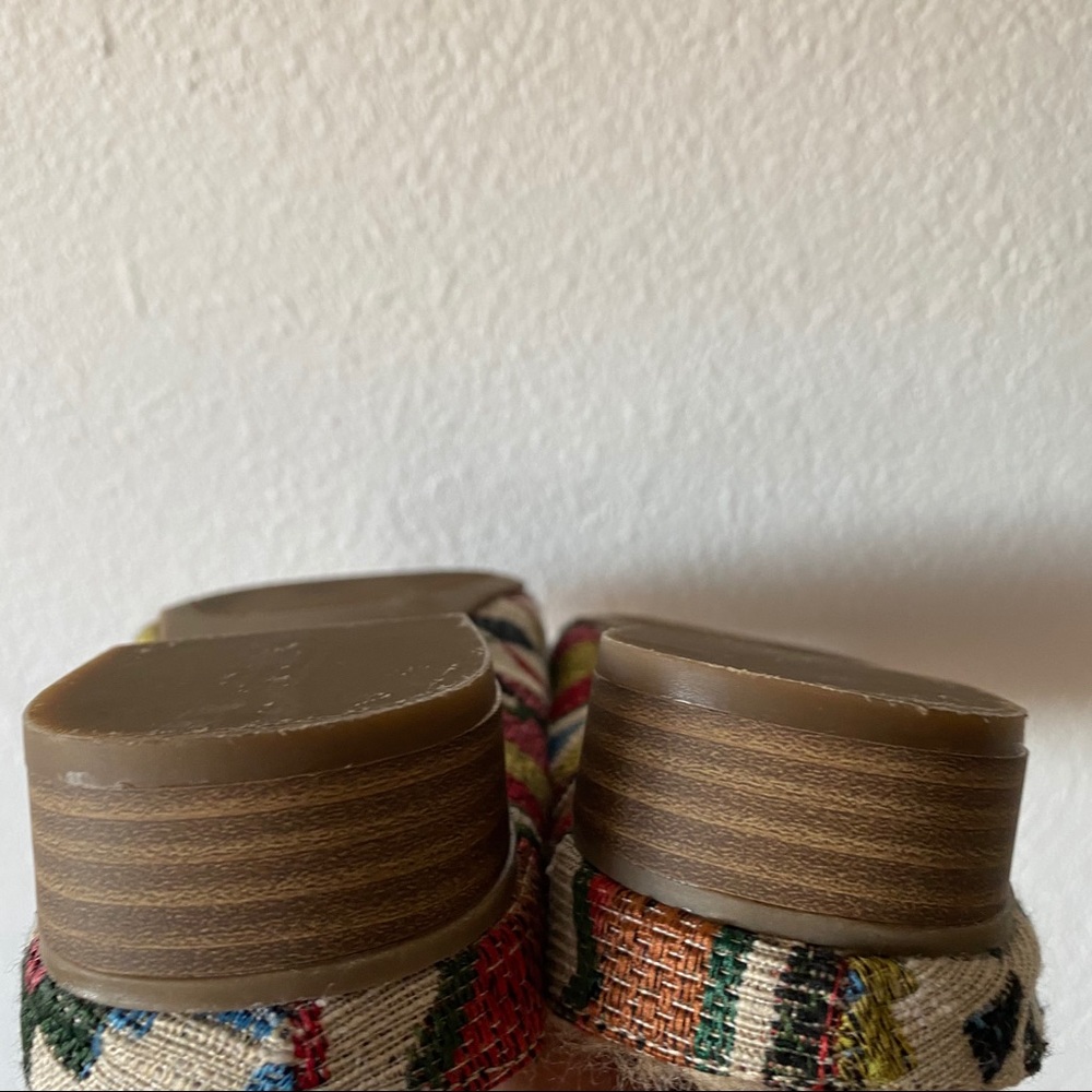 Multicolor Aztec Fur Mules - Picture 6 of 10